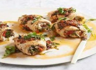 طرز تهیه رول مرغ با فلفل کبابی