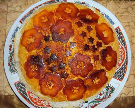 تزیین ته دیگ به شکل گل+عکس