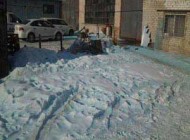 بارش برف آبی رنگ در روسیه (تصاویر)