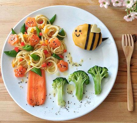 مدل تزیین بشقاب غذای کودک فانتزی و زیبا