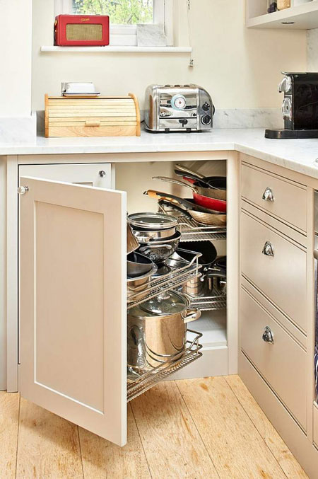 مدل کابینت گوشه آشپزخانه با طراحی و رنگ جدید
