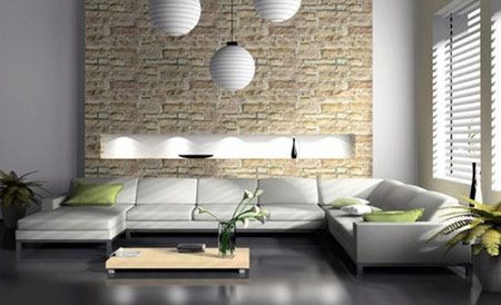 عکسهایی از زیباسازی فضای داخلی با دیوارهای سنگی