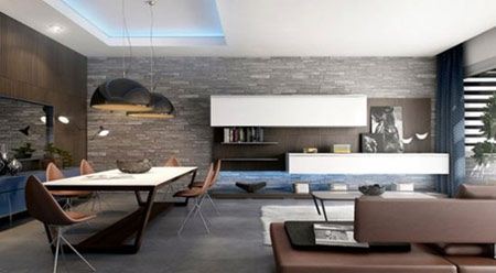 عکسهایی از زیباسازی فضای داخلی با دیوارهای سنگی