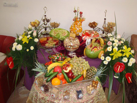 ایده های زیبای تزیین و میوه آرایی شب یلدایی (شب چله) عروس