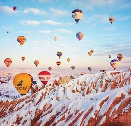 جشن بالن های رنگارنگ در دل آسمان ترکیه + تصاویر