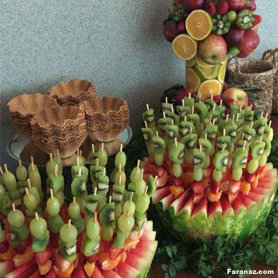 ایده های ساده و خلاقانه برای تزئین میوه های شب یلدا + عکس